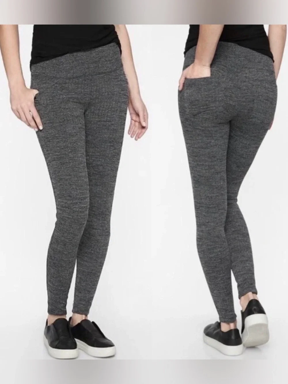 Athleta Metro High Waisted Leggings Womens M Herringbone Gray Athleisure Workout